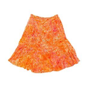 Nomadic Traders Batik Floral Pattern Peasant Skirt‎ Size medium elastic waist
